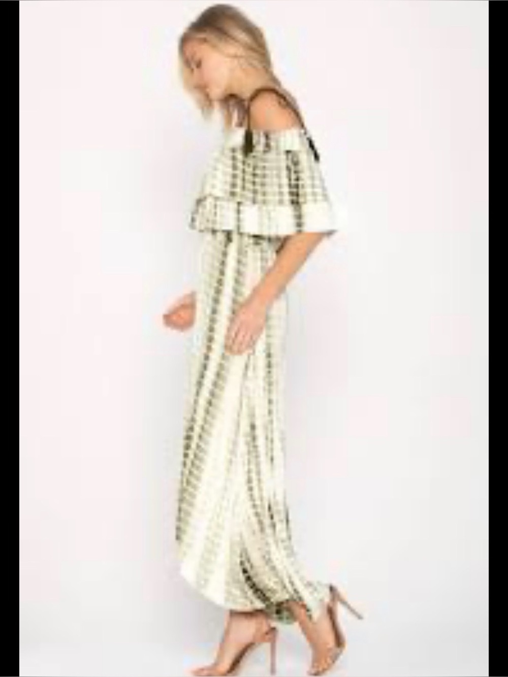 Miss Me Mint Green Tie Dye Off Shoulder High Low Maxi Dress Large Boho Festival